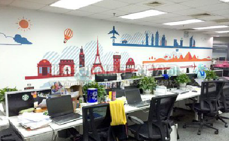  霞浦教你设计办公室墙绘的方法。